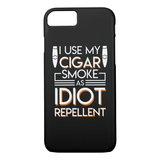 Cigar Smoker Use Cigar as Idiot Repellent Case-Mate iPhone Case (Achterkant)