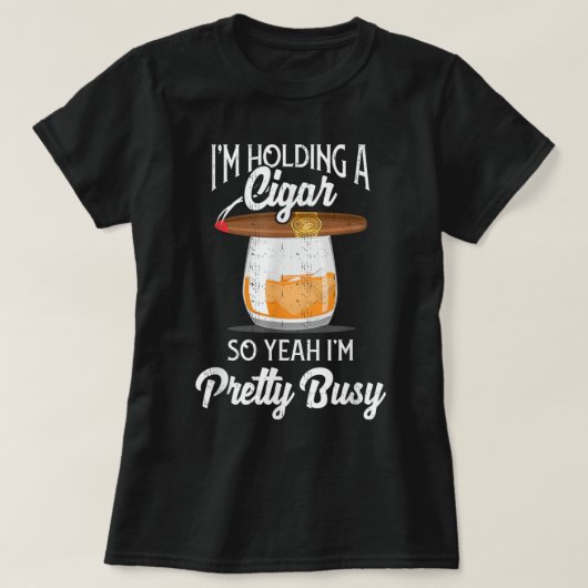 Cigar Smoking Smoking Whiskey Drink papaverT-shirt T-shirt (Design voorkant)