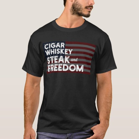Cigar Steaks Whiskey Liberty Cigars Whiske T-shirt (Voorkant)