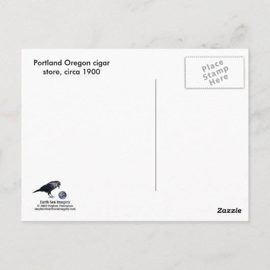 Cigar Store, Circa 1900 Briefkaart (Achterkant)
