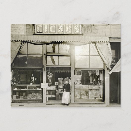 Cigar Store, Circa 1900 Briefkaart (Voorkant)
