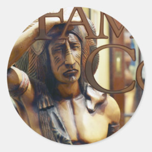 Cigar Store Indian Ronde Sticker