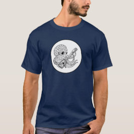 Cigarendoosgitaar tokkelende Octopus T-shirt