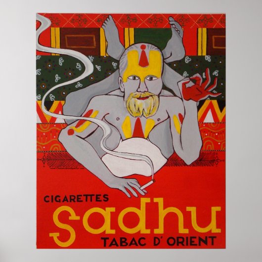 Cigaretes Sadhu Tabac D'Orient Poster (Voorkant)