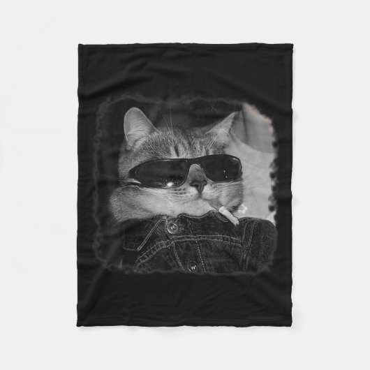 Cigarette Kitten Bende Kat Roken Sigaret Grappig Fleece Deken (Voorkant)
