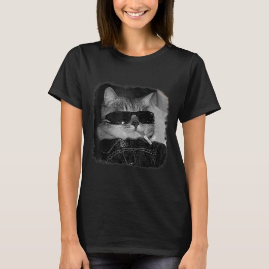 Cigarette Kitten Bende Kat Roken Sigaret Grappig T-shirt (Voorkant)