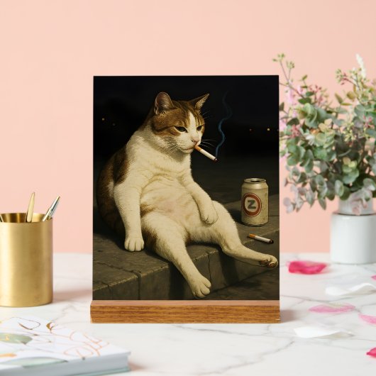 Cigarette Kitten Funny Smoking Cat Gen Z Meme Acryl Bord (Huwelijk)