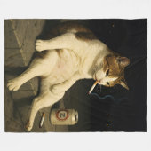 Cigarette Kitten Funny Smoking Cat Gen Z Meme Fleece Deken (Voorkant (Horizontaal))