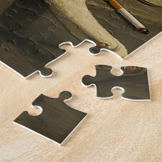 Cigarette Kitten Funny Smoking Cat Gen Z Meme Legpuzzel (Zijkant)