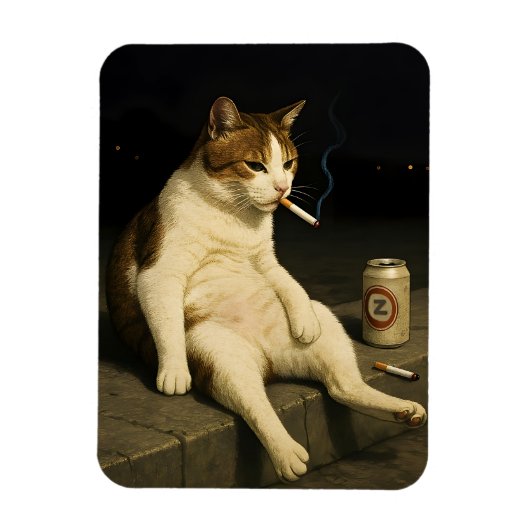 Cigarette Kitten Funny Smoking Cat Gen Z Meme Magneet (Verticaal)