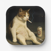 Cigarette Kitten Funny Smoking Cat Gen Z Meme Papieren Bordje (Voorkant)
