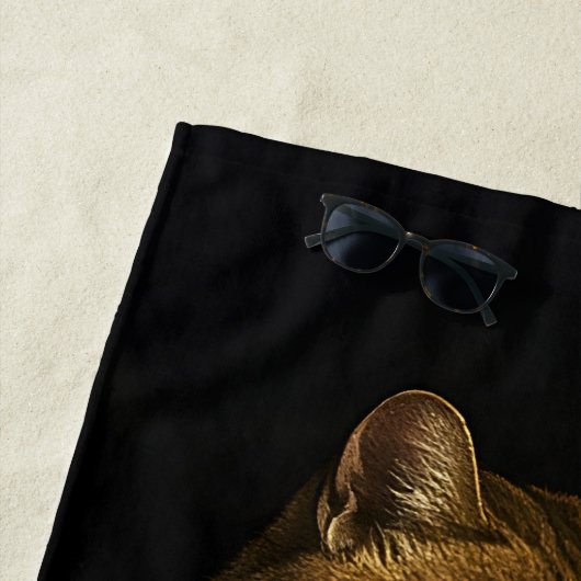 Cigarette Kitten Funny Smoking Cat Gen Z Meme Strandlaken (In situ)