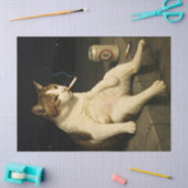 Cigarette Kitten Funny Smoking Cat Gen Z Meme Tissuepapier (Craft)