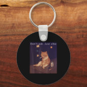 Cigarette Kitten Funny Smoking Cat Meme Stud Brain Sleutelhanger (Voorkant)