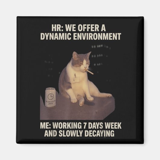 Cigarette Kitten Funny Smoking Cat Meme Work-life  Magneet (Voorkant)