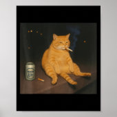 Cigarette Kitten Gen Z Joke Smoking Cat Meme Stud Poster (Voorkant)