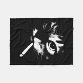 Cigarette Kitten Grappig Roken Kat Meme Gangster C Fleece Deken (Voorkant (Horizontaal))