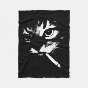 Cigarette Kitten Grappig Roken Kat Meme Gangster C Fleece Deken