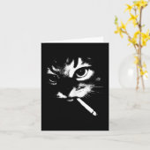 Cigarette Kitten Grappig Roken Kat Meme Gangster C Kaart (Gele Bloem)