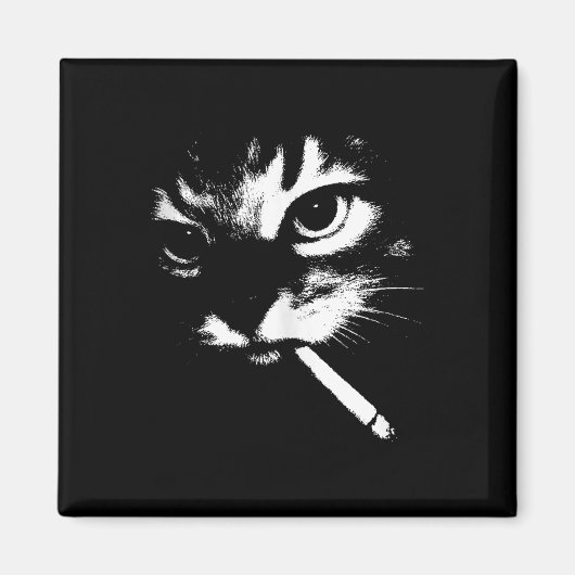 Cigarette Kitten Grappig Roken Kat Meme Gangster C Magneet (Voorkant)