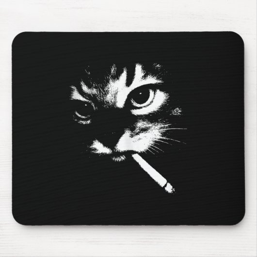 Cigarette Kitten Grappig Roken Kat Meme Gangster C Muismat (Voorkant)