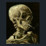 Cigarette met Van Gogh Poster<br><div class="desc">Van Gogh's expressionistische schilderijen: schedel met het verbranden van schilderdoek</div>