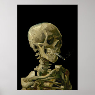Cigarette (schedel) met vincent Van Gogh Poster