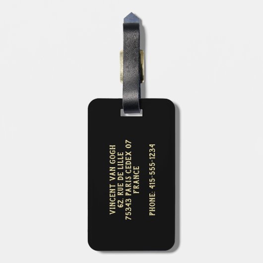 Cigarette van Vincent van Gogh Bagagelabel (Achterkant verticaal)