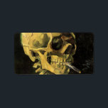 Cigarette van Vincent van Gogh Etiket<br><div class="desc">De schedel met Burning Cigarette van Vincent van Gogh is een fijne kunstpost van impressionisme, die nog steeds het leven schildert. Een portret van het roken van het menselijk skelet. Geweldig afbeelding voor antirookproducten. Roken doodt elk jaar 1.000 mensen, helpt iemand om vandaag met roken te stoppen. Geweldig afbeelding voor...</div>