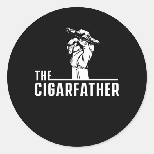 Cigarfather Cigar Smoker Humidor Cigars Lover Gift Ronde Sticker (Voorkant)