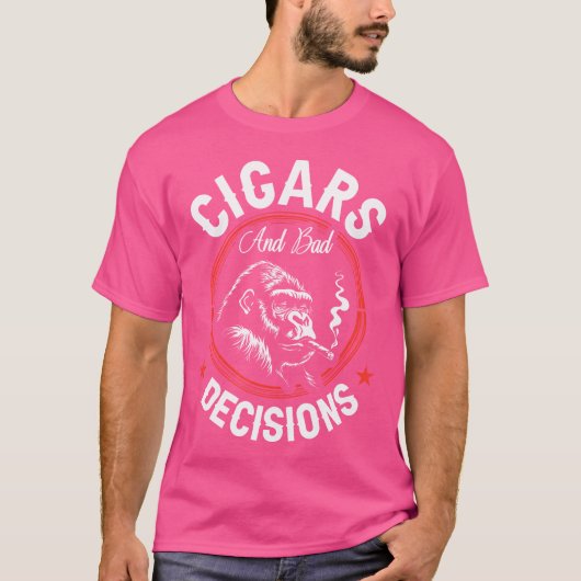 Cigars And Bad Decisions Small Black T-shirt (Voorkant)
