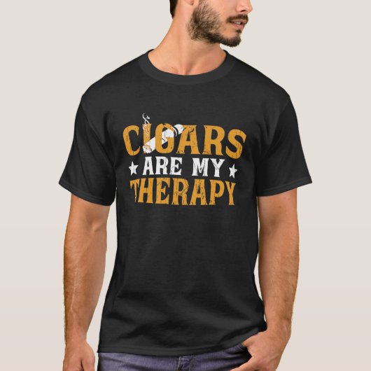 Cigars Are My Therapy  Cigar Smoker Cigar For Men T-shirt (Voorkant)