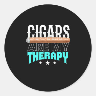 Cigars Are My Therapy Ronde Sticker