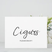"Cigars" bruiloft | Stijlvol handschrift Kaart (Staand voorkant)