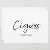 "Cigars" bruiloft | Stijlvol handschrift Kaart (Voorkant / Achterkant)