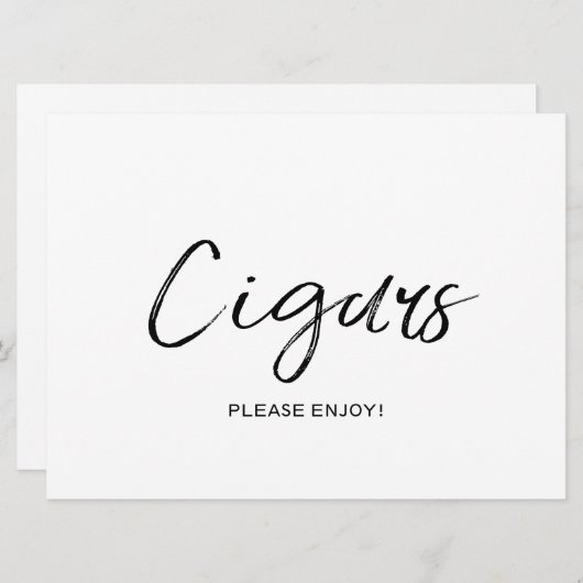 "Cigars" bruiloft | Stijlvol handschrift Kaart (Voorkant / Achterkant)