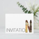 Cigars Cuba Gentelmen Minimalism Invitation Kaart (Staand voorkant)