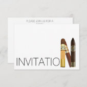 Cigars Cuba Gentelmen Minimalism Invitation Kaart (Voorkant / Achterkant)