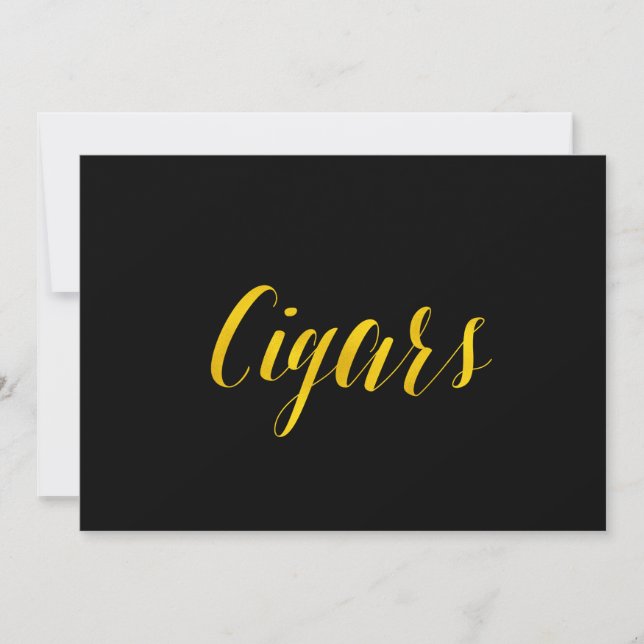 "Cigars" Faux Gold Foil Chic Wedding Sign (Voorkant)