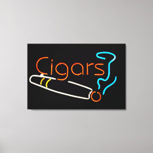 Cigars Neon Sign Canvas Afdruk