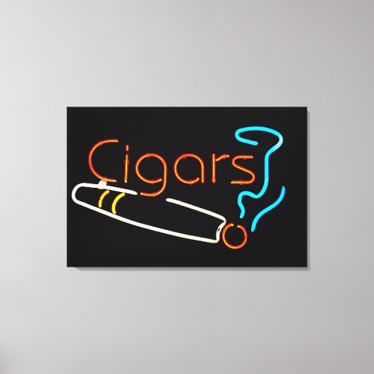 Cigars Neon Sign Canvas Afdruk (Voorkant)