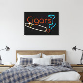 Cigars Neon Sign Canvas Afdruk (Insitu (Slaapkamer))