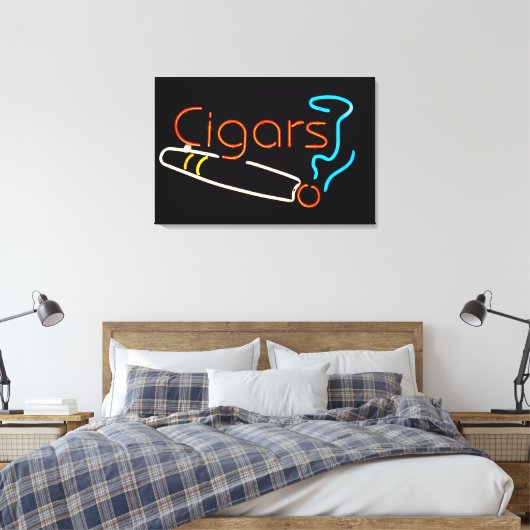 Cigars Neon Sign Canvas Afdruk (Insitu (Slaapkamer))