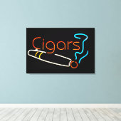 Cigars Neon Sign Canvas Afdruk (Insitu (Houten vloer))