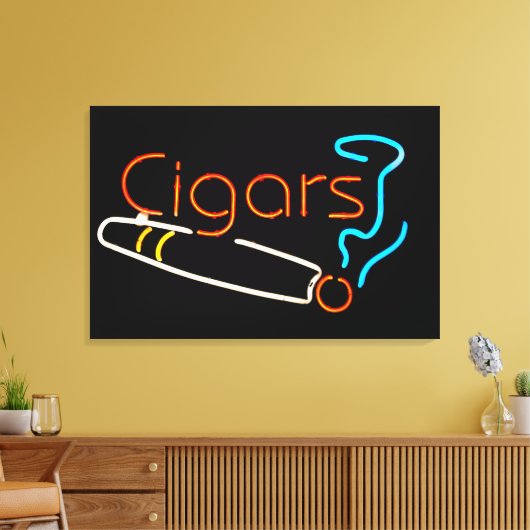 Cigars Neon Sign Canvas Afdruk (Insitu (Woonkamer))