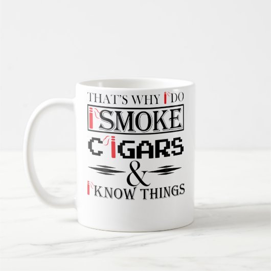 Cigars s With Red Cigar Cute Smoker Men Koffiemok (Links)