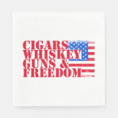 Cigars Whiskey Pistolen and Freedom Servet (Voorkant)