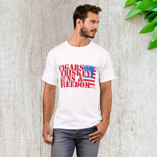 Cigars Whiskey Pistolen and Freedom T-shirt