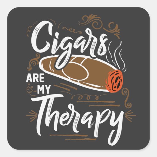 Cigars zijn mijn Therapy Quote Sticker (Voorkant)