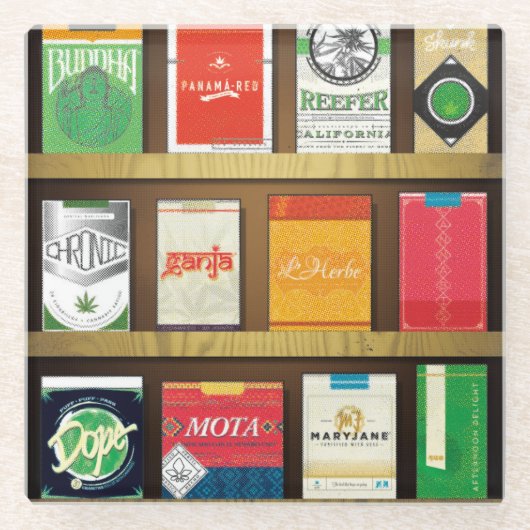 Cigaweed Glazen Onderzetter (Voorkant)